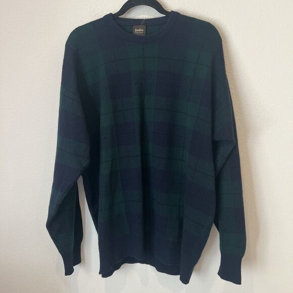 Neiman Marcus Other - Vintage Y2k Neiman Marcus Cashmere Men’s Green Blue tartan sweater luxury preppy